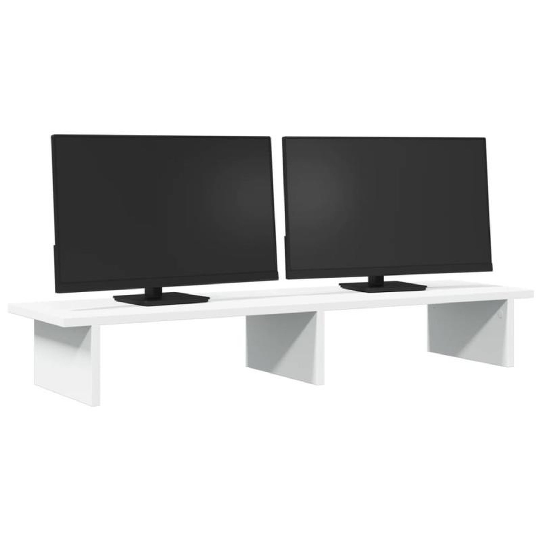 Voir la diapositive 3 : VIDAXL Support de moniteur blanc 100x27x15 cm bois d ingénierie