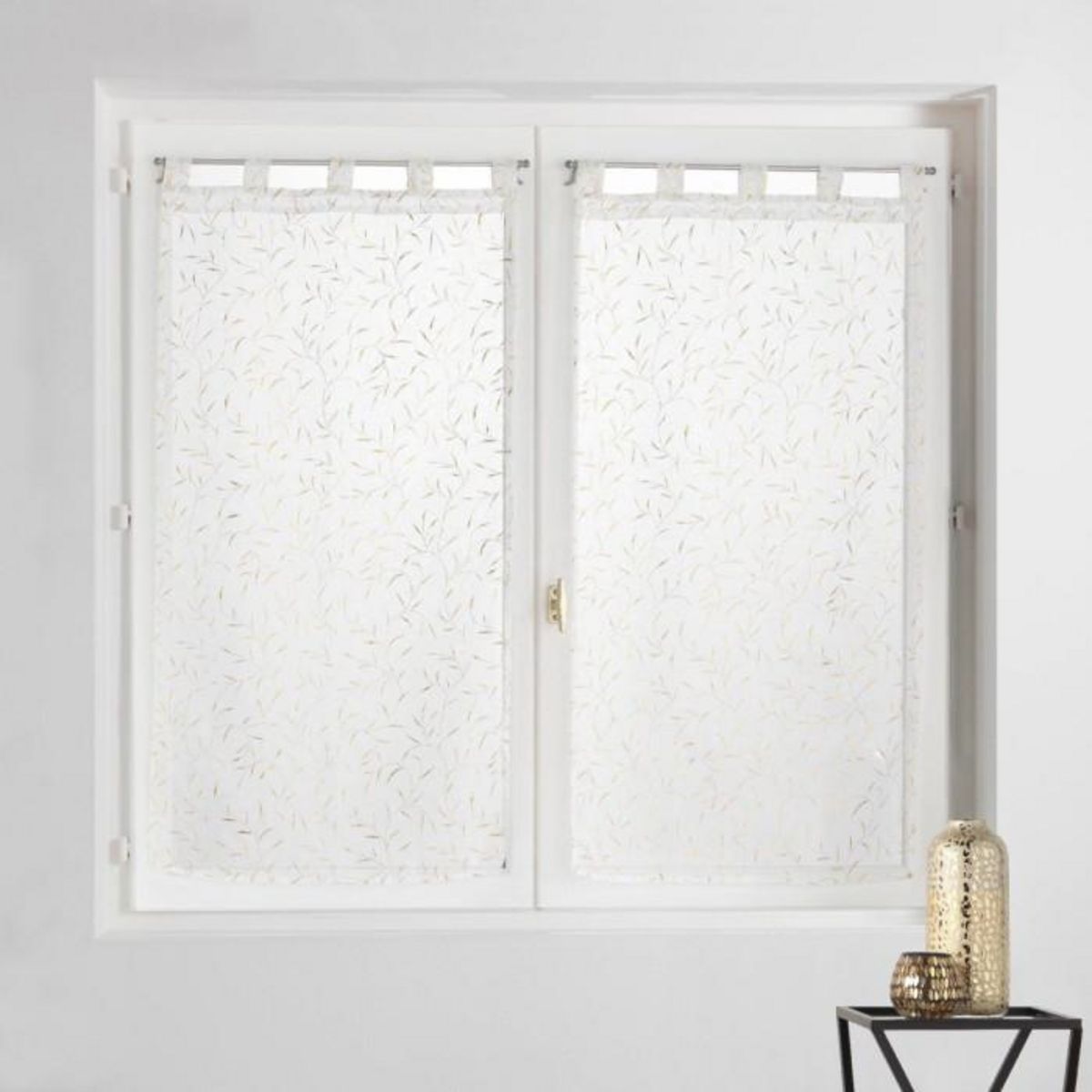 Paris Prix Paire de Voilages à Passants  Maissa  60x120cm Or