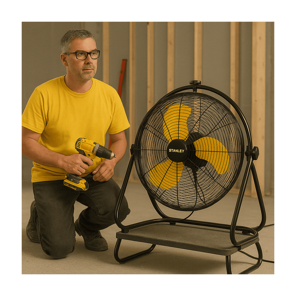 Stanley Ventilateur Portable 150W Oscillant 360° Diamètre 50,8cm Moteur 3 vitesses STANLEY