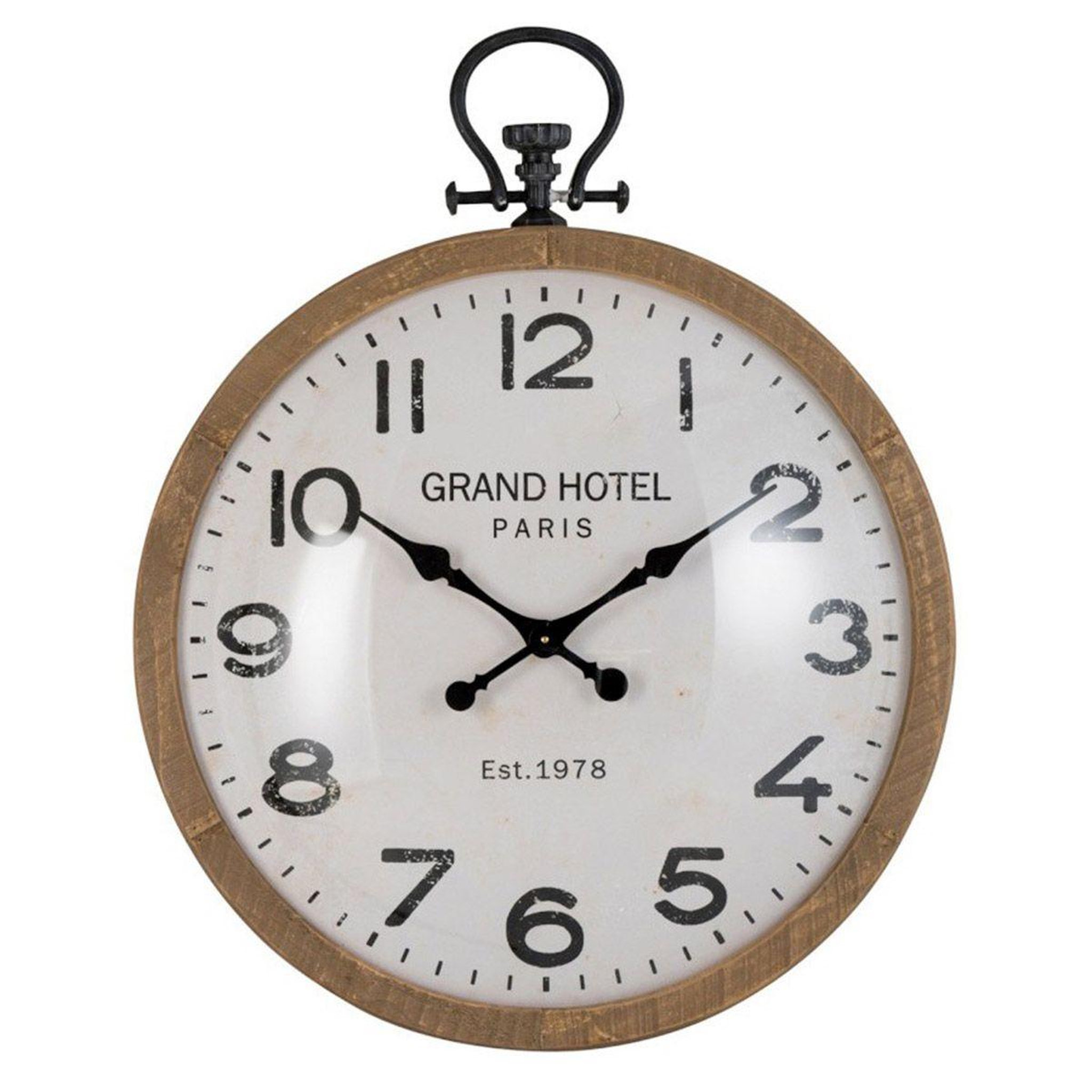 J-LINE Horloge Murale Vintage  Hotel  92cm Naturel