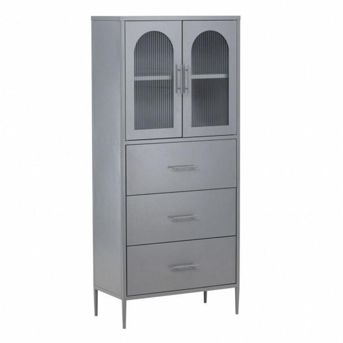 Paris Prix Vaisselier Design en Métal  La Paz  160cm Gris Clair