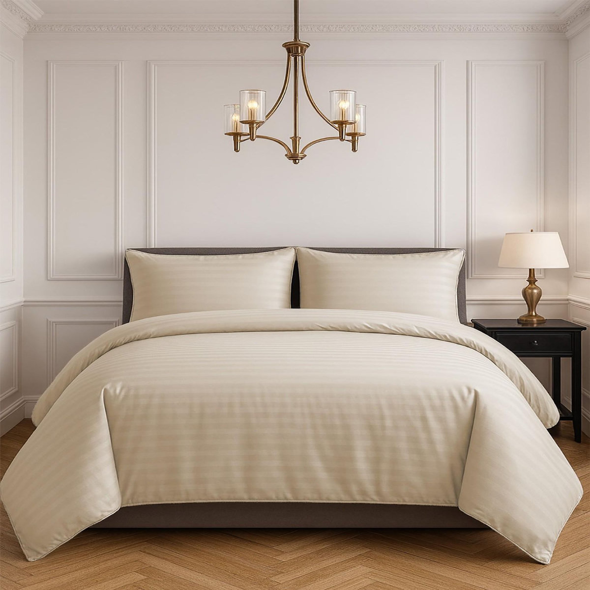 Home collection Parure housse de couette 100% satin de coton 80 fils