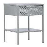 Paris Prix Table de Chevet en Métal  Sacramento  52cm Gris Clair