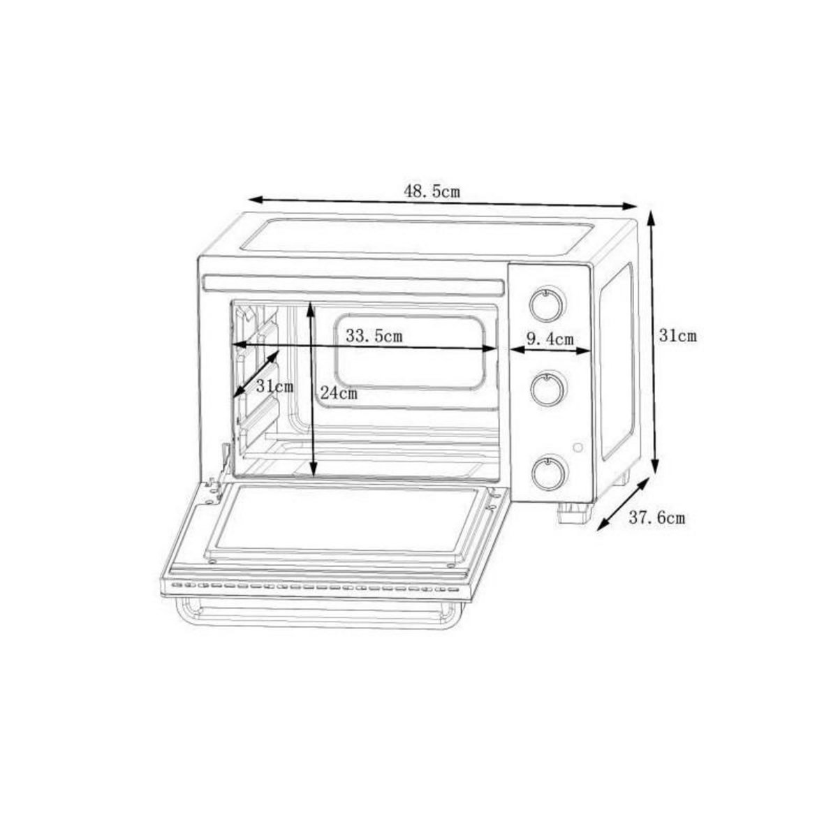 CONTINENTAL EDISON CONTINENTAL EDISON CEMF28B2 - Minifour electrique 28L noir - 1500W - Rotissoire, Convection naturelle