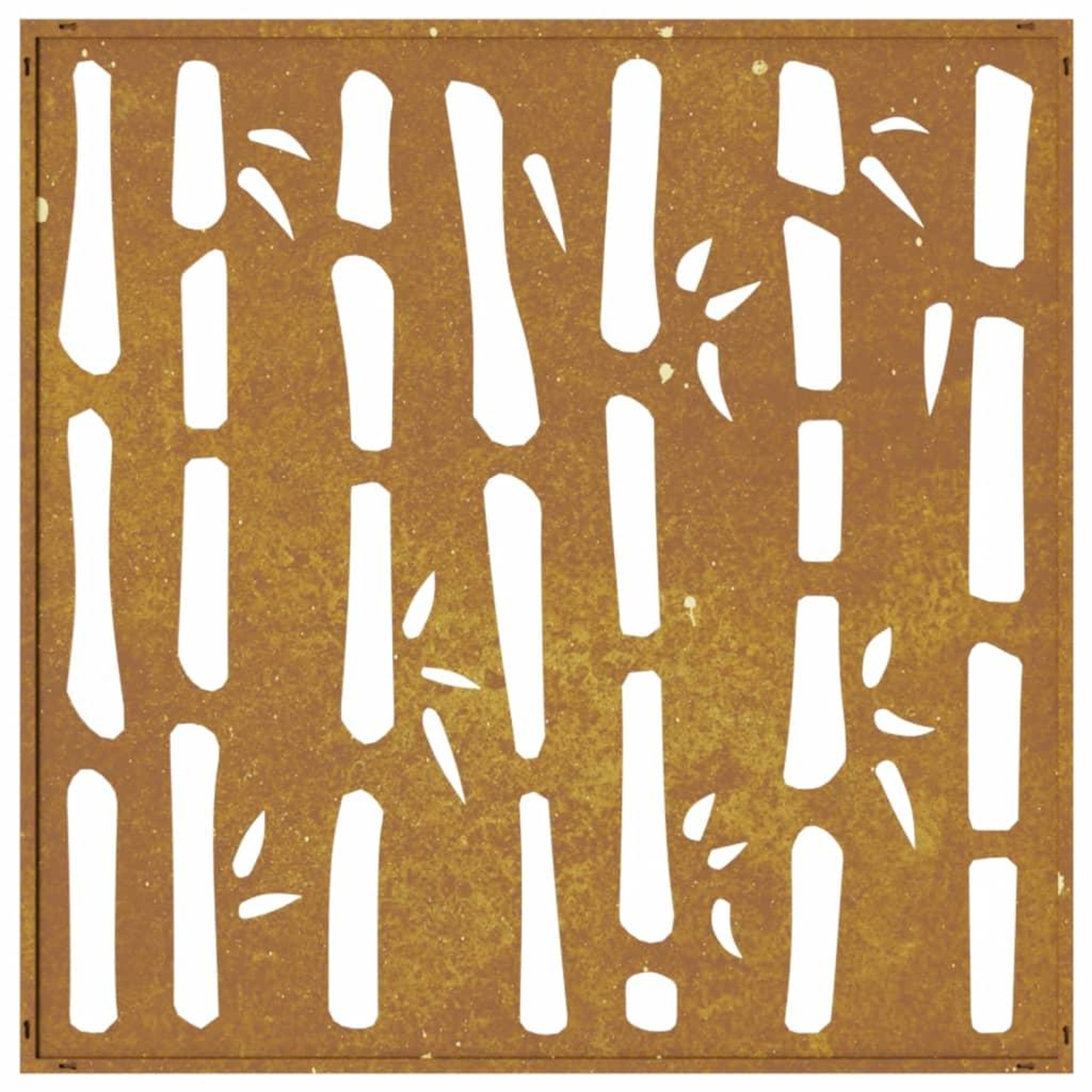 Voir la diapositive 5 : VIDAXL Decoration murale jardin 55x55 cm acier corten design bambou