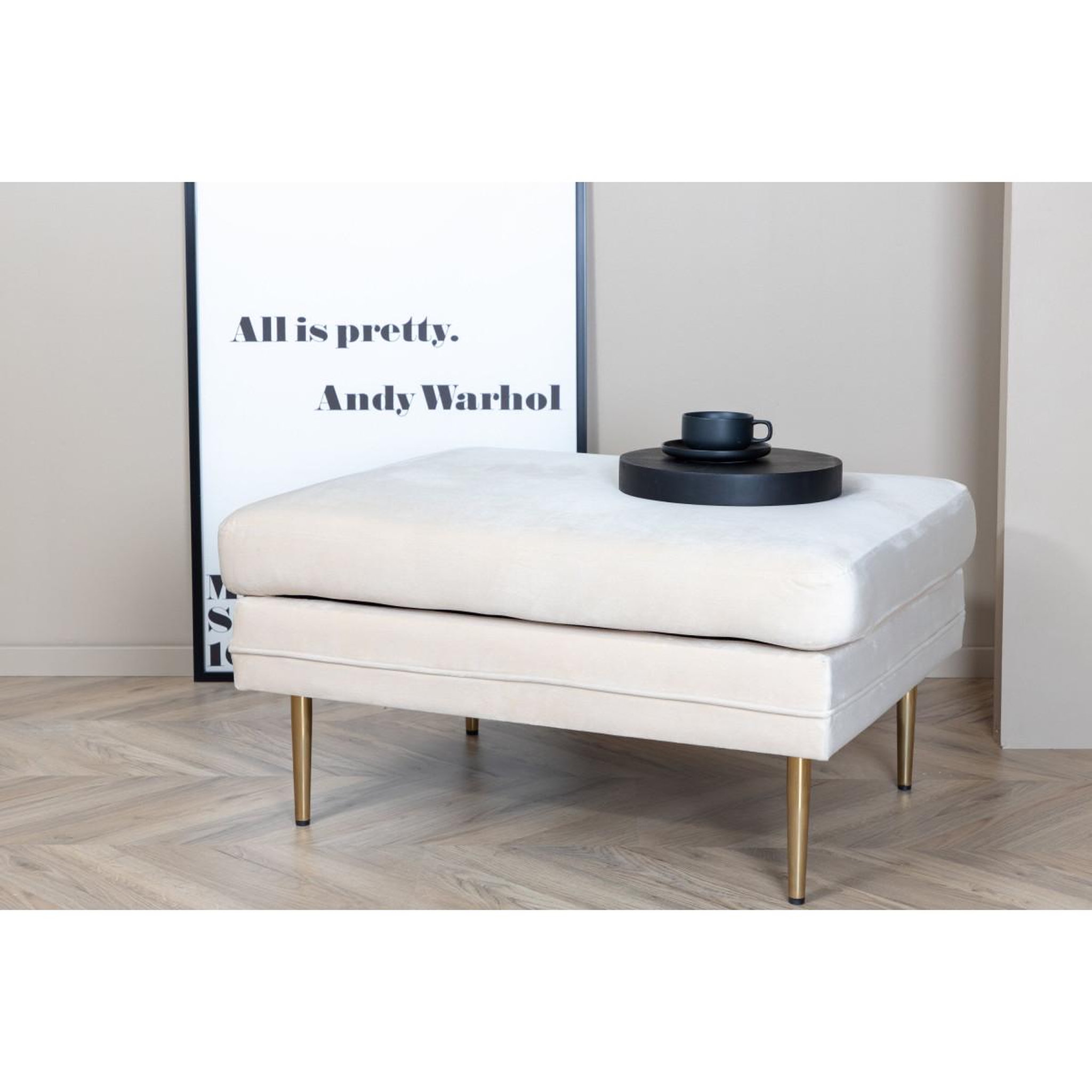 Voir la diapositive 6 : Paris Prix Pouf design en velours  boom  90cm blanc