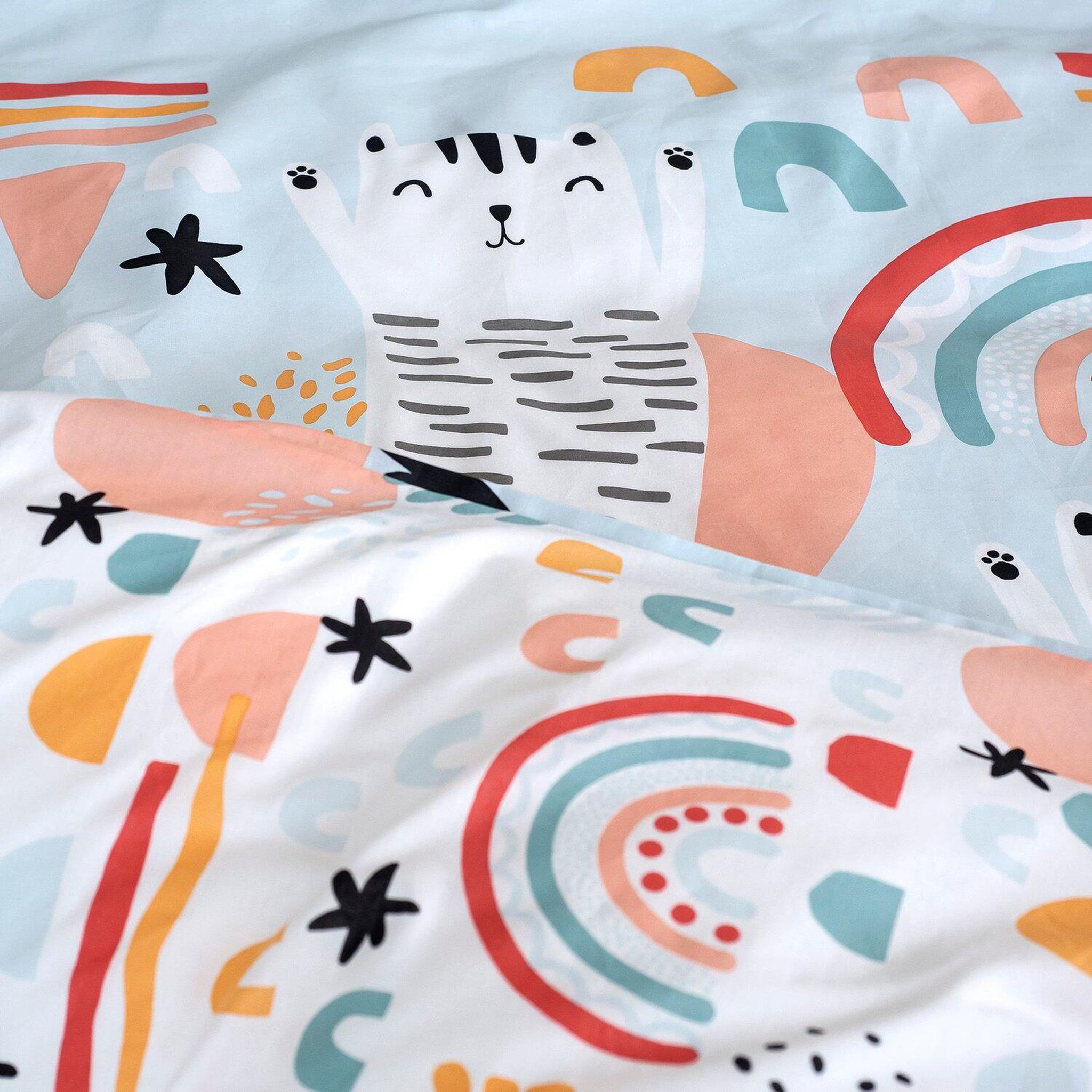 Voir la diapositive 5 : Home collection Parure housse de couette 140x200cm 100% coton 57 fils catchi
