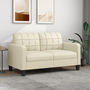 Voir la diapositive 1 : VIDAXL Canape a 2 places Creme 140 cm Similicuir