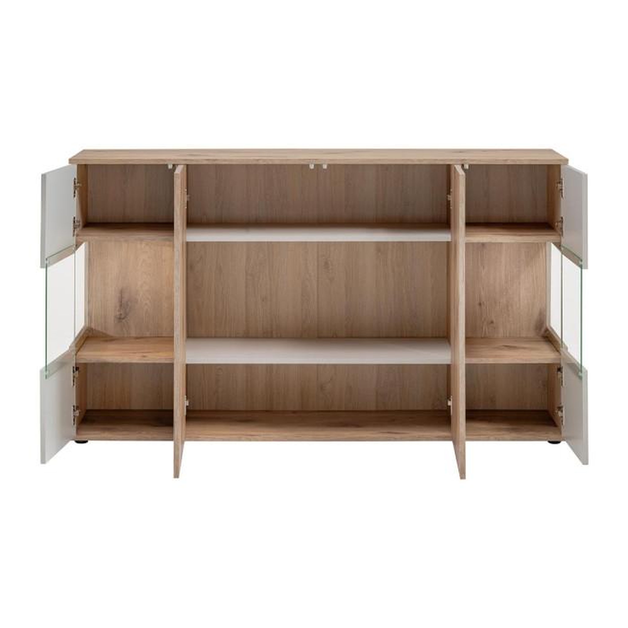 Voir la diapositive 2 : Paris Prix Buffet Rainuré  Catalina  160cm Naturel