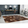 Voir la diapositive 2 : Paris Prix Tapis Patchwork en Cuir Fait Main  Voila  Marron