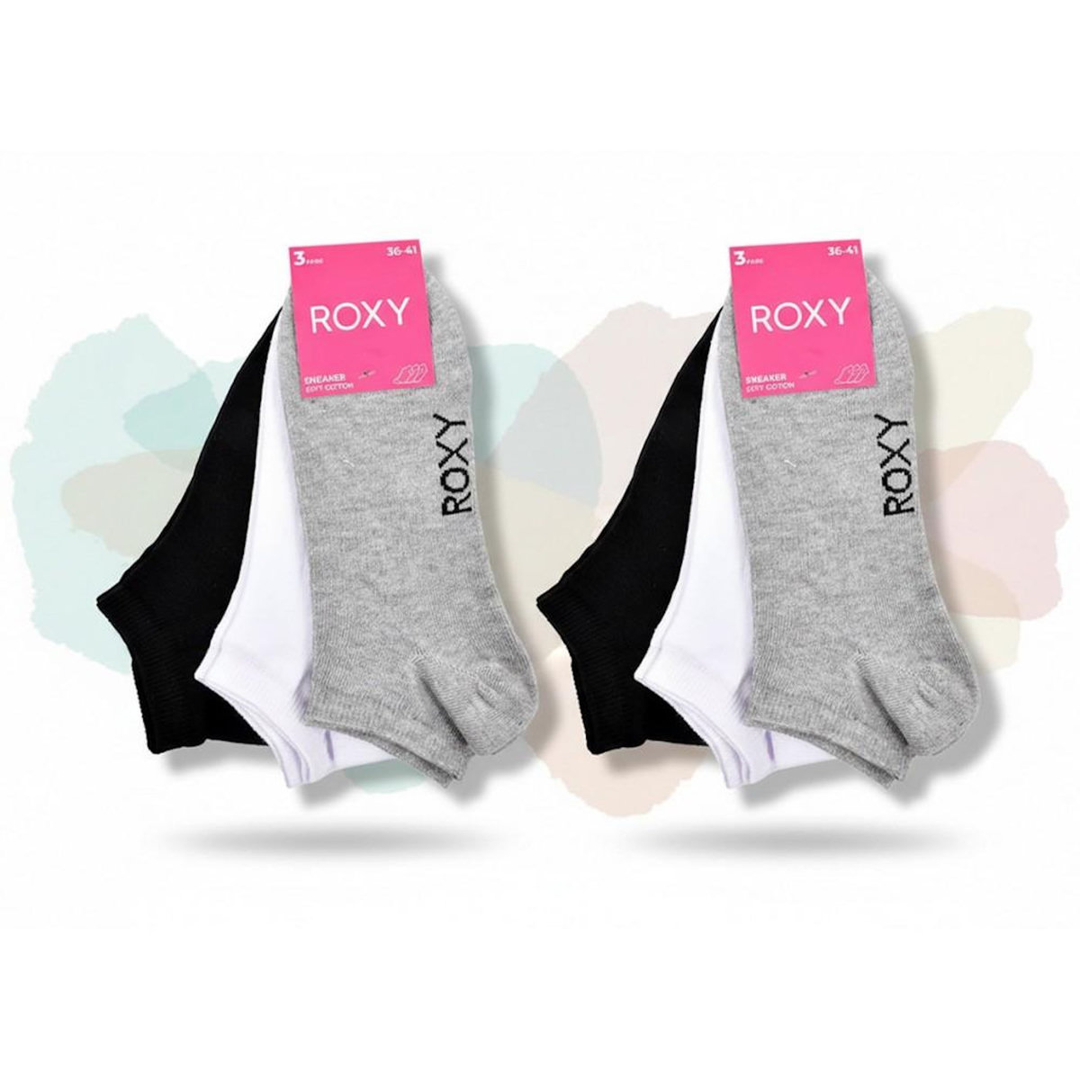 ROXY ROXY Lot Chaussettes Courtes Sneaker– Pack de 6 Paires