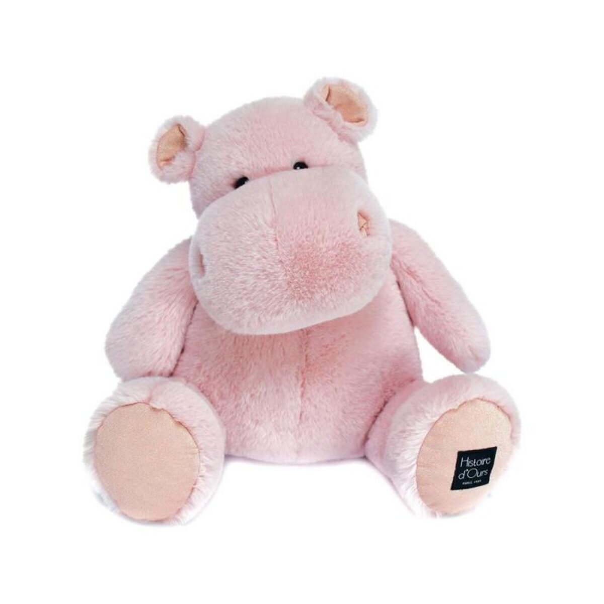 Histoire D'Ours Peluche Histoire d Ours Hippopotame 40 cm Rose poudré