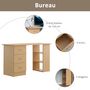 Voir la diapositive 4 : HOMCOM Bureau informatique table multi-fonctions 3 tiroirs 2 étagères dim. 120L x 49l x 72H cm MDF aspect bois clair