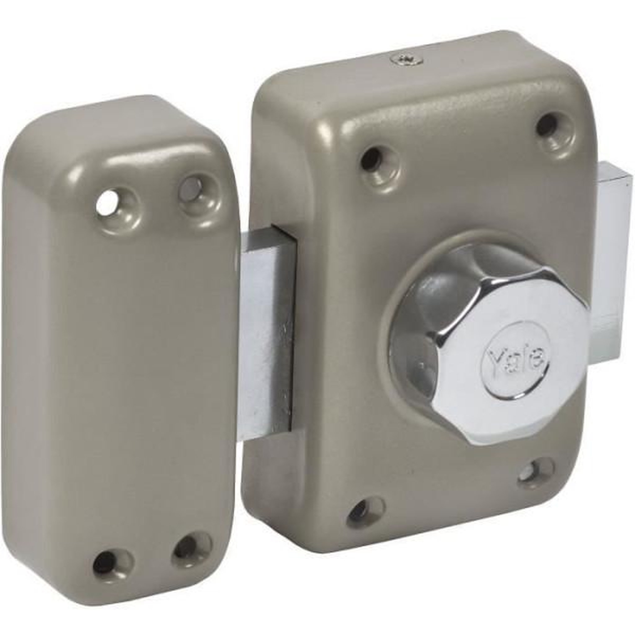 YALE Verrou targette YALE YV20BTS - Bouton sans cylindre - Aluminium - Niveau de sécurité 6