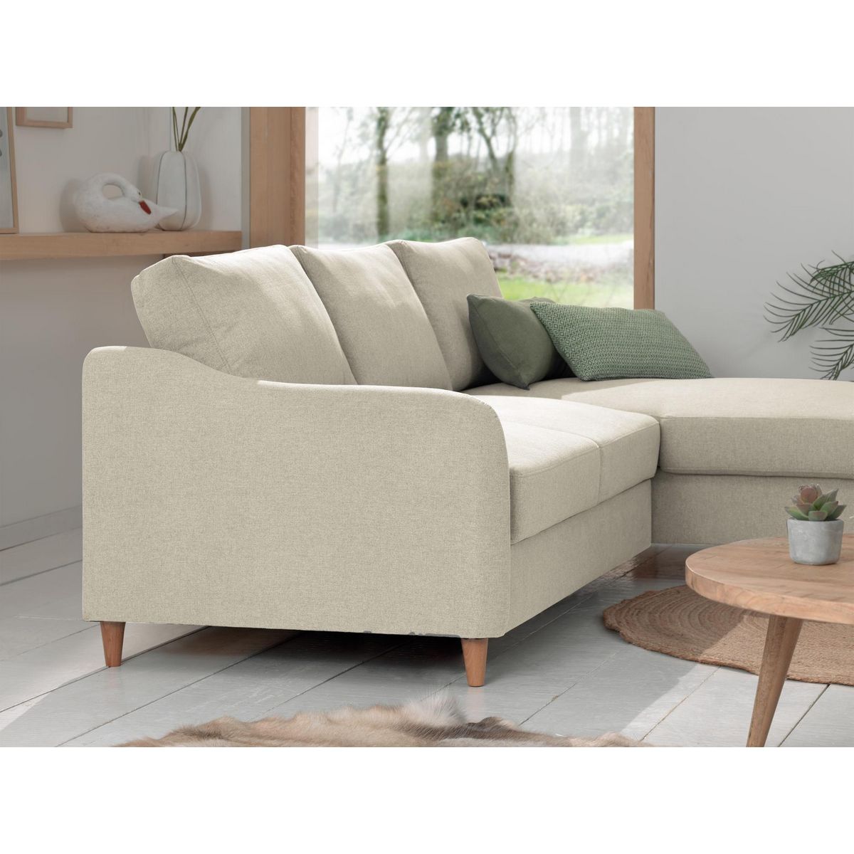 LISA DESIGN Will - canapé d'angle droit - convertible avec coffre - 4 places - en tissu