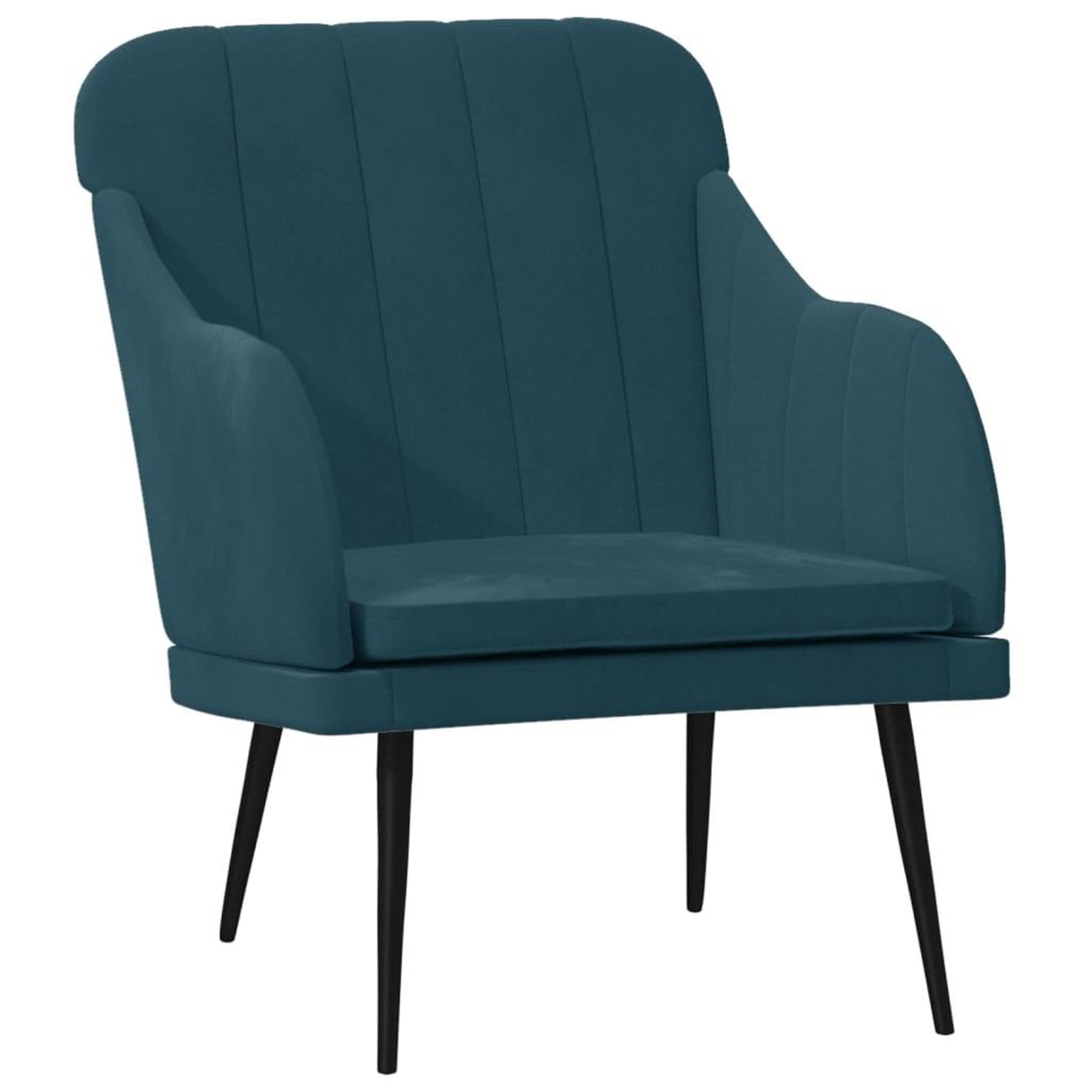 Voir la diapositive 2 : VIDAXL Fauteuil Bleu 63x76x80 cm Velours