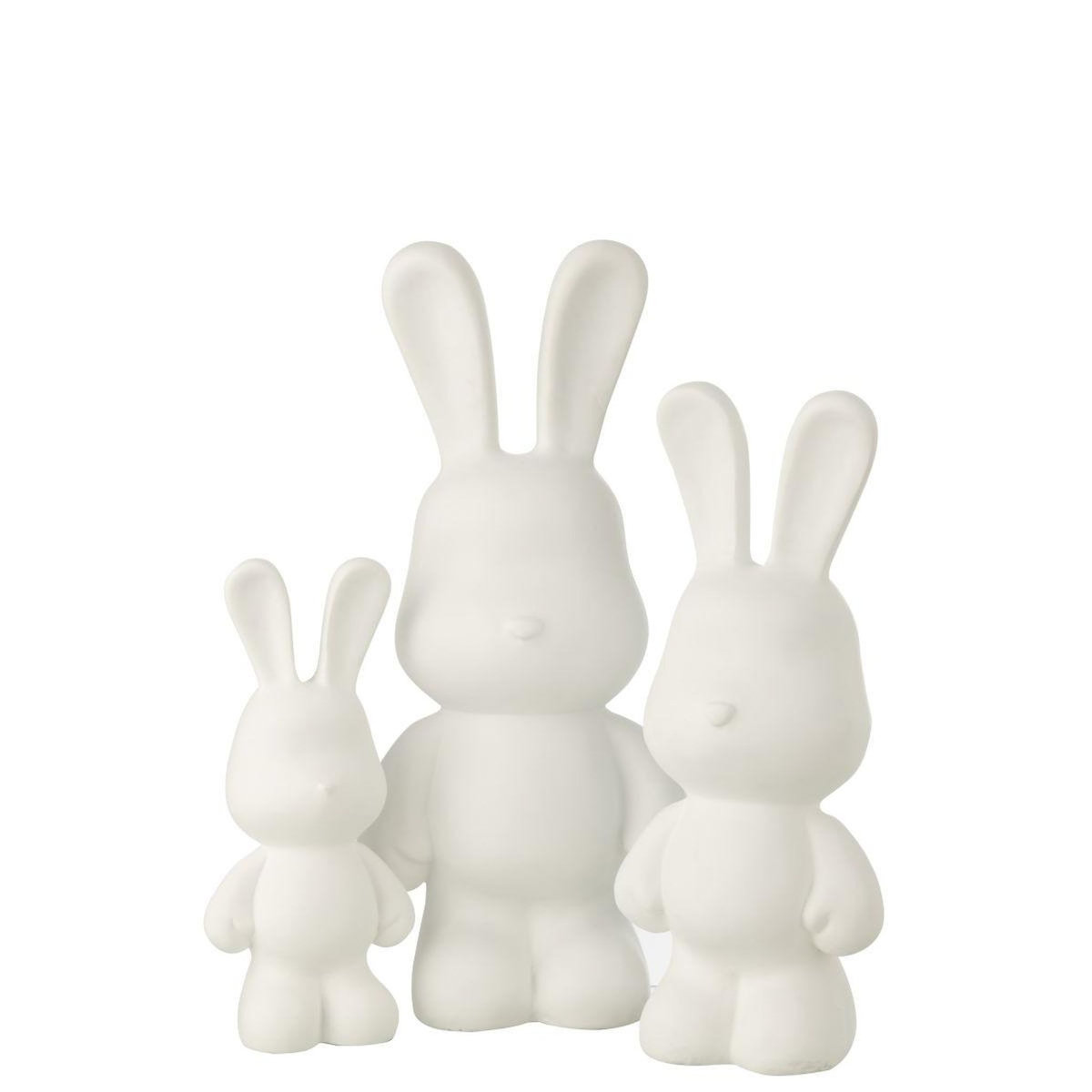 Paris Prix Statuette Lapin en Résine  Eddy  36cm Blanc