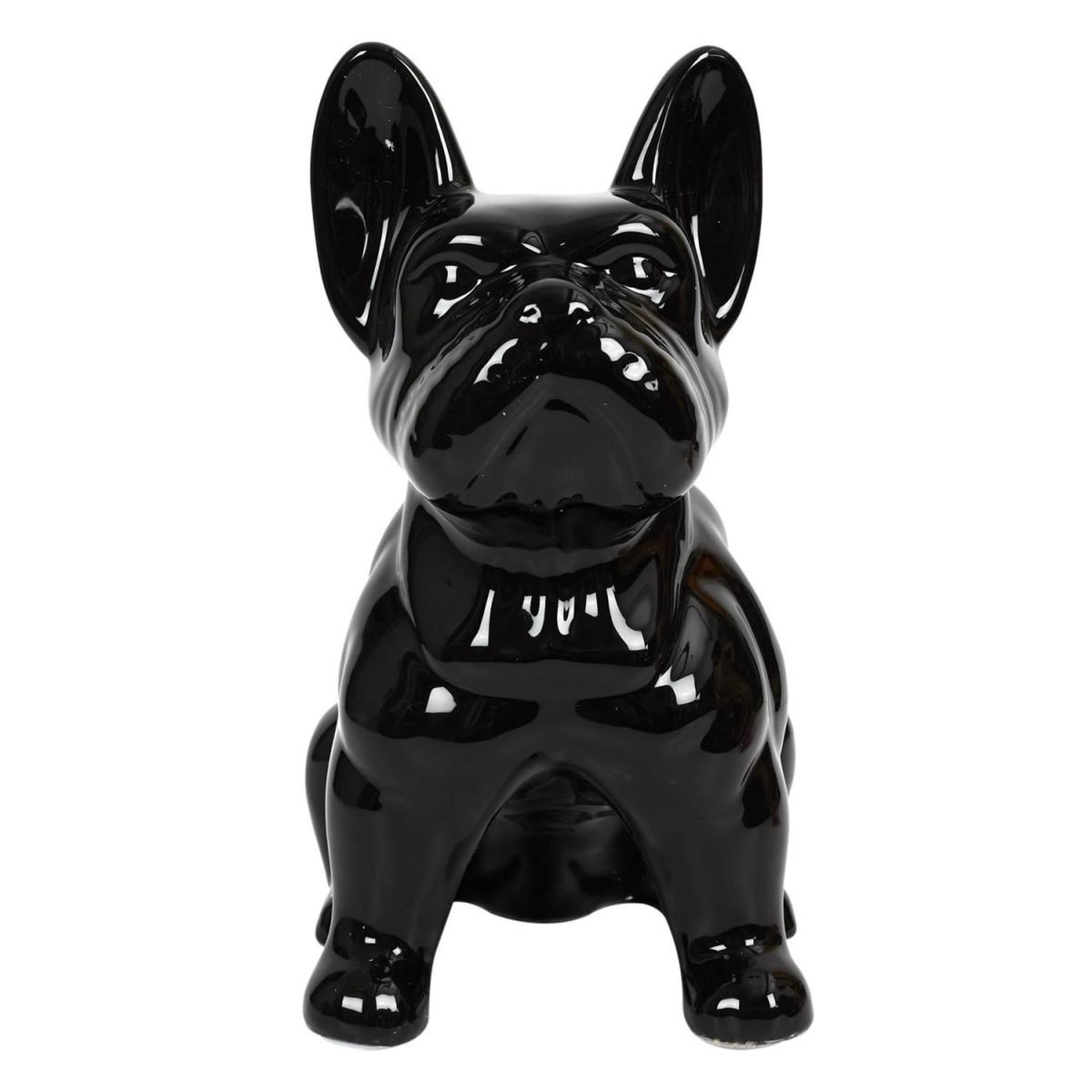 Voir la diapositive 2 : The Home Deco Factory Statuette déco en céramique  bulldog  30cm noir