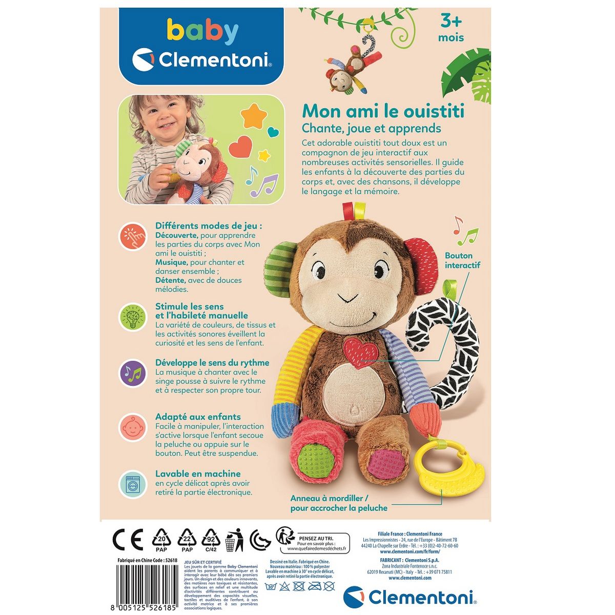 CLEMENTONI Mon ami le Ouistiti