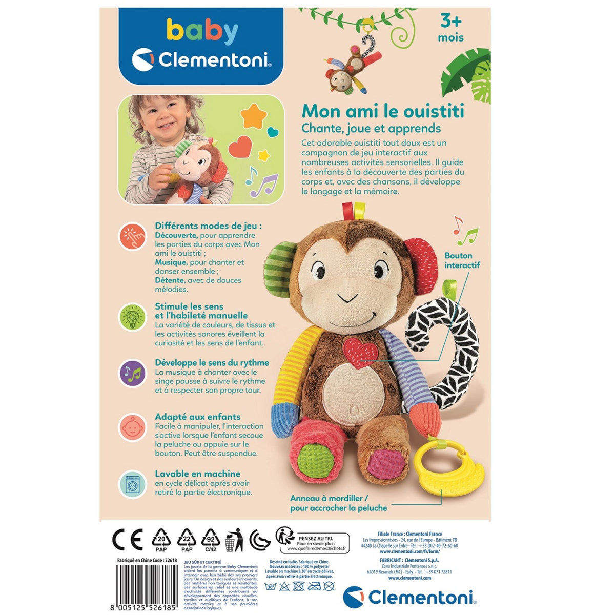 CLEMENTONI Mon ami le Ouistiti
