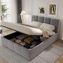 Voir la diapositive 3 : CONCEPT USINE Lit nuage coffre 140x190cm velours gris BALTIMORE