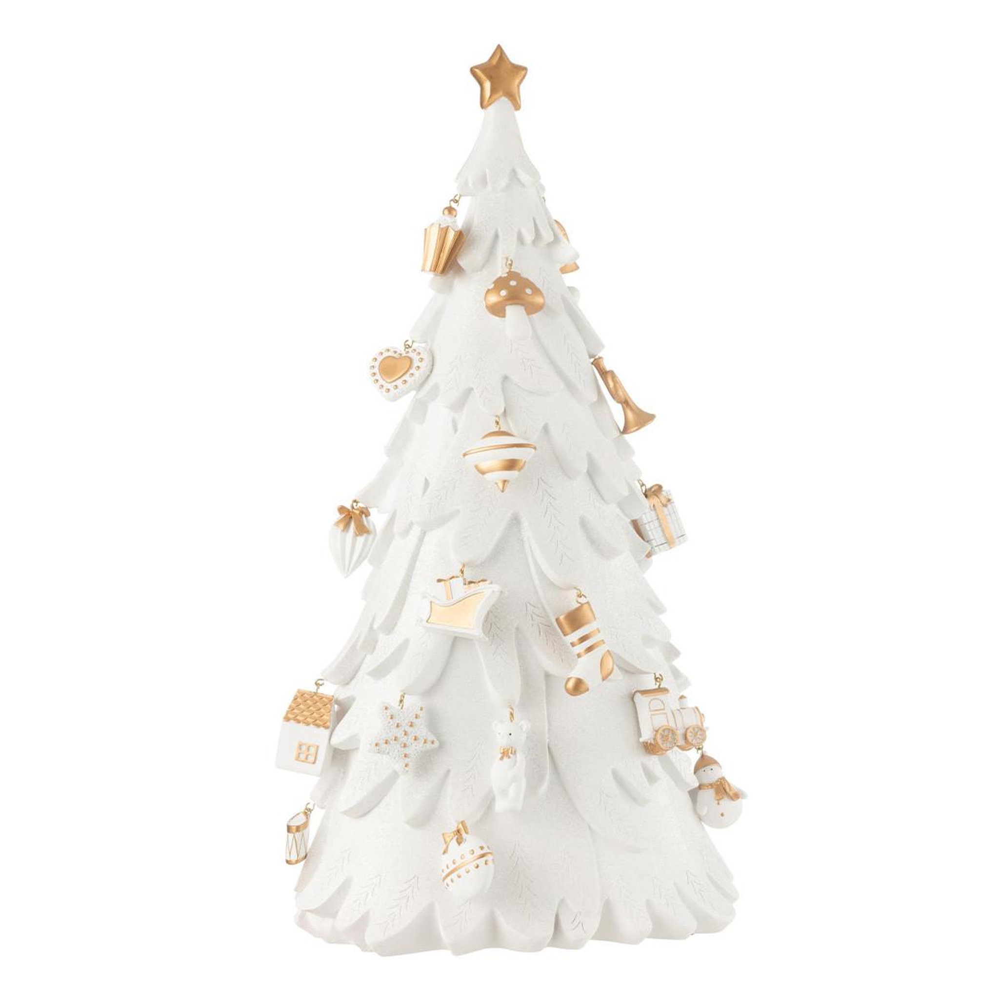 J-LINE Sapin de noël déco  zane  63cm blanc