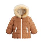 Petit Béguin Doudoune enfant imperméable doublée sherpa avec capuche Chincha. Coloris disponibles : Marron