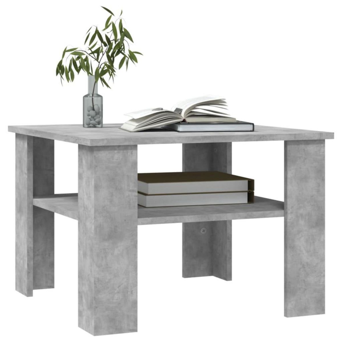 VIDAXL Table basse Gris beton 60x60x42 cm Bois d'ingenierie