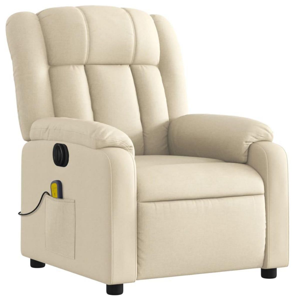 VIDAXL Fauteuil inclinable de massage electrique creme tissu