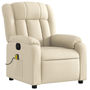 Voir la diapositive 4 : VIDAXL Fauteuil inclinable de massage electrique creme tissu