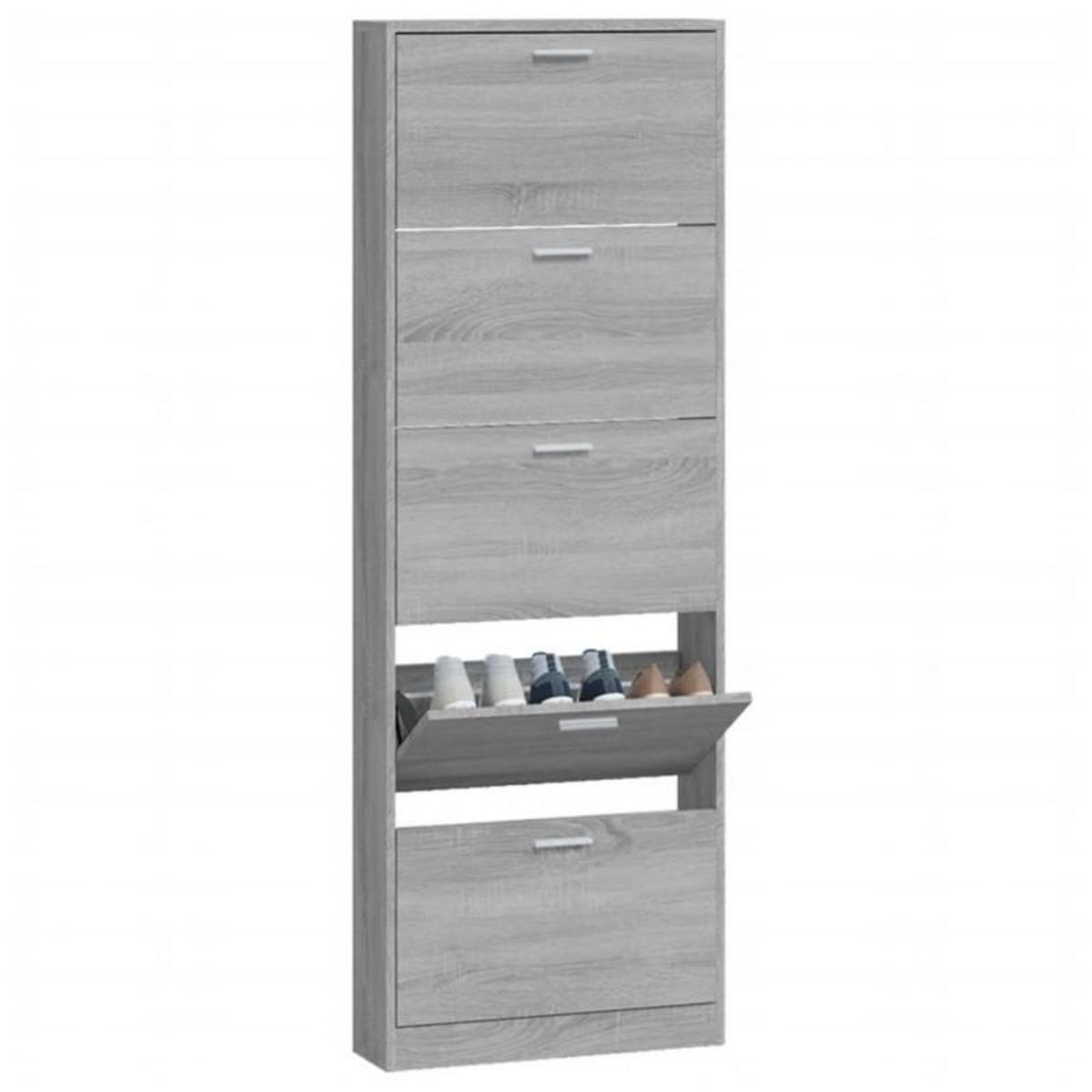 VIDAXL Armoire à chaussures Sonoma gris 59x17x169 cm Bois d ingénierie