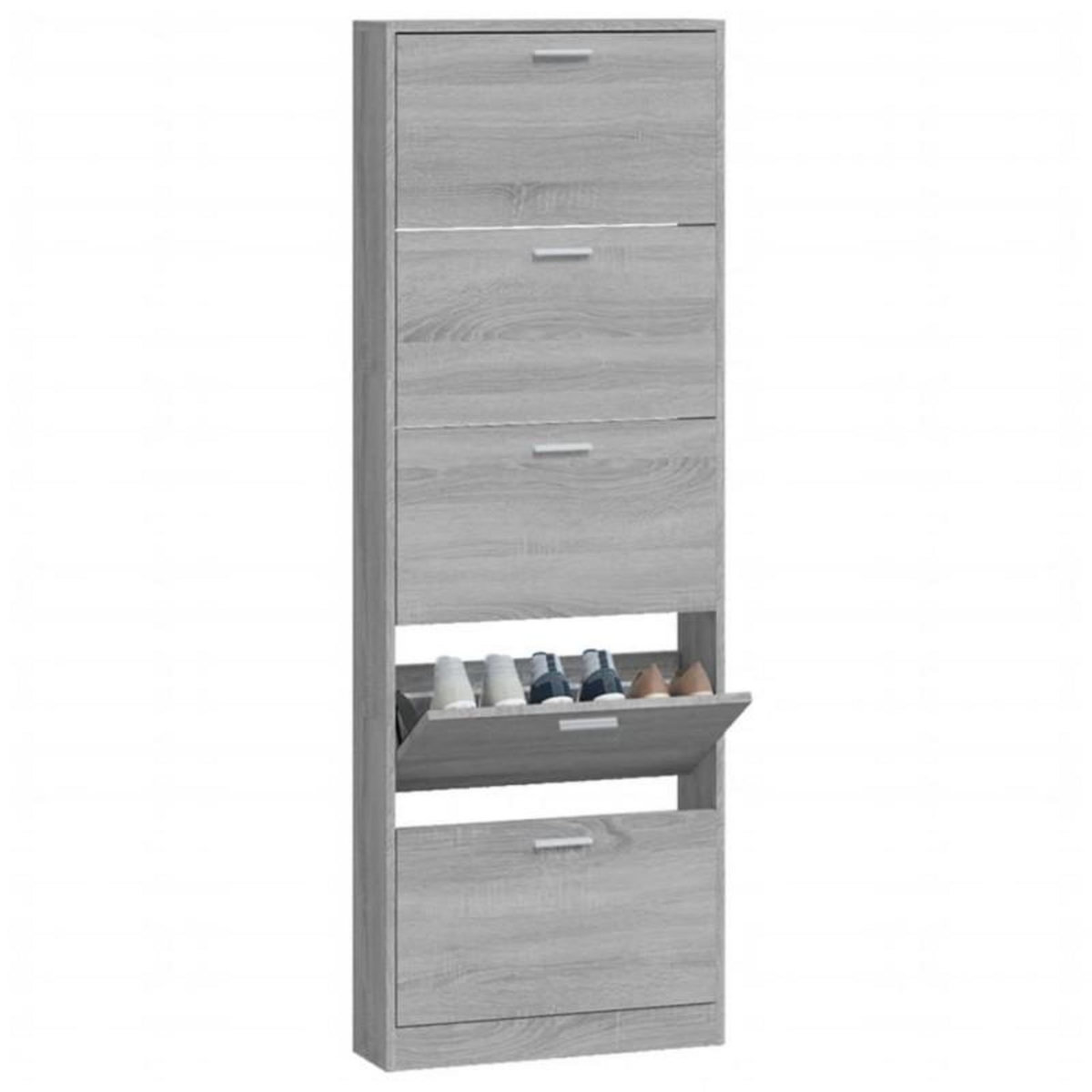 VIDAXL Armoire à chaussures Sonoma gris 59x17x169 cm Bois d ingénierie