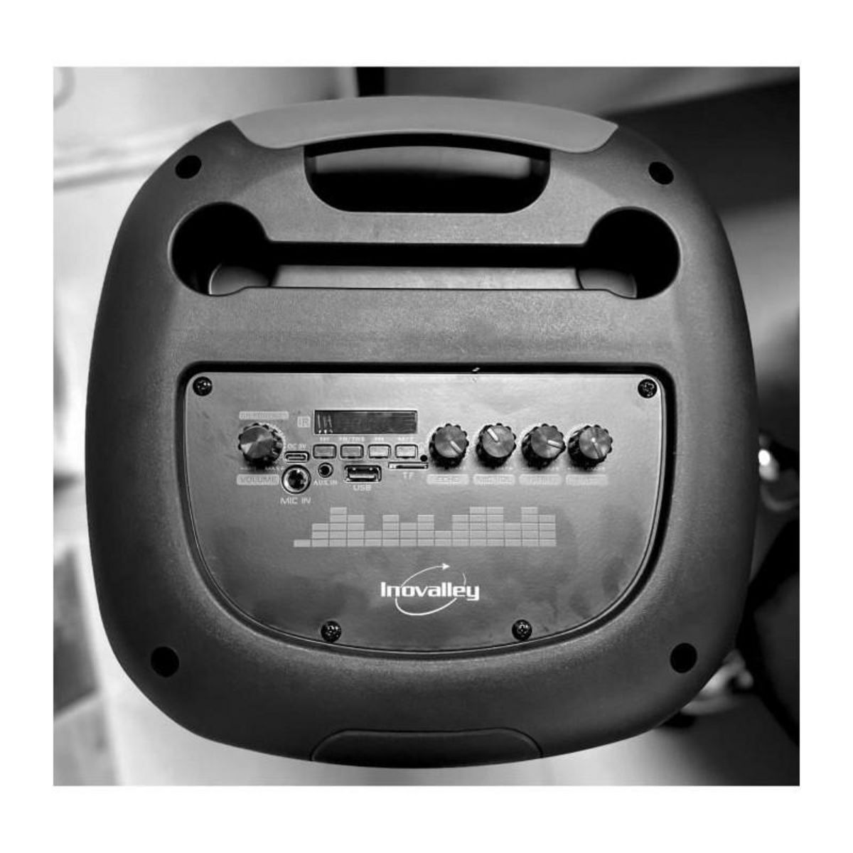 Inovalley Enceinte Karaoké lumineuse - INOVALLEY - KA123-XXL - Bluetooth V5.0 - 75 cm - 900 W - Noir