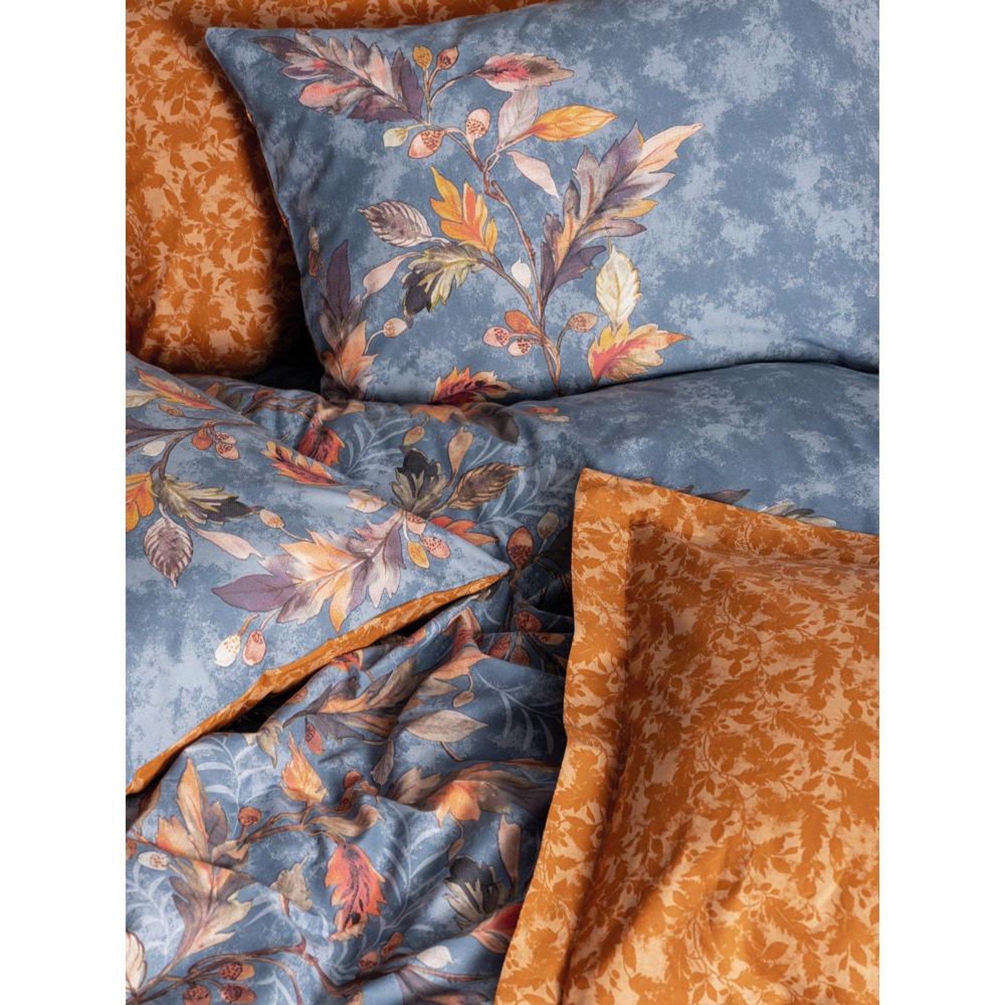 Voir la diapositive 2 : GENERIQUE Parure de lit - 1 housse de couette 140 x 200 cm + 2 taies d'oreiller 60 x 60 cm - 100% coton renforcé - Moutarde