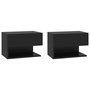 Voir la diapositive 2 : VIDAXL Tables de chevet murales 2 pcs Noir