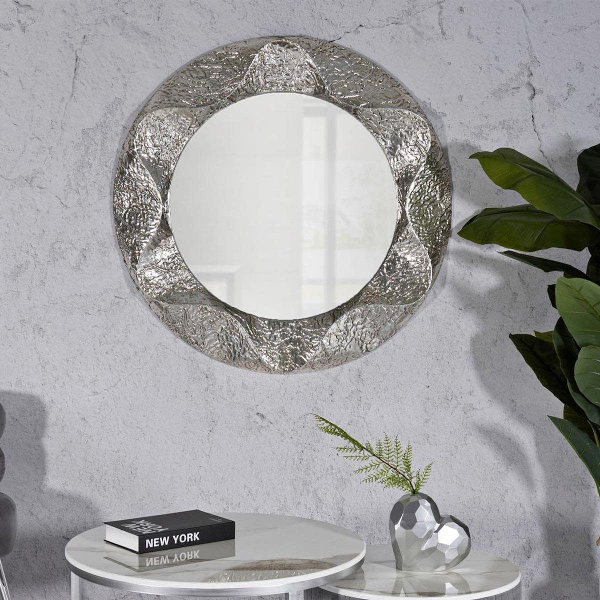 Paris Prix Miroir Rond Design  Argelux  104cm Argent
