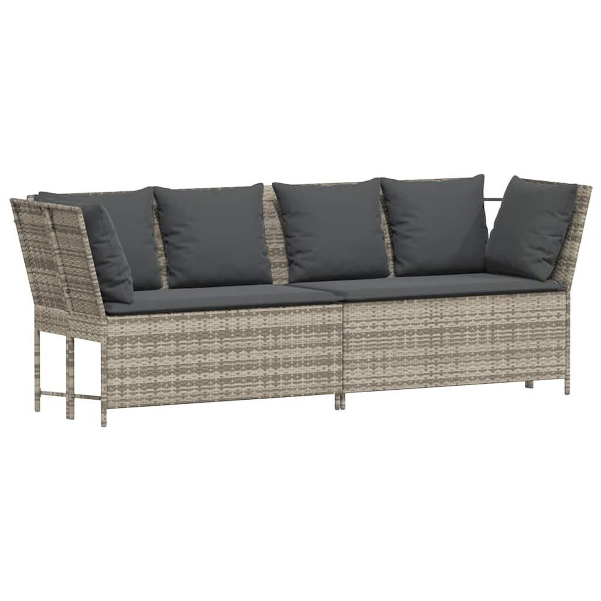 Voir la diapositive 4 : VIDAXL Canape de jardin et coussins gris clair resine tressee