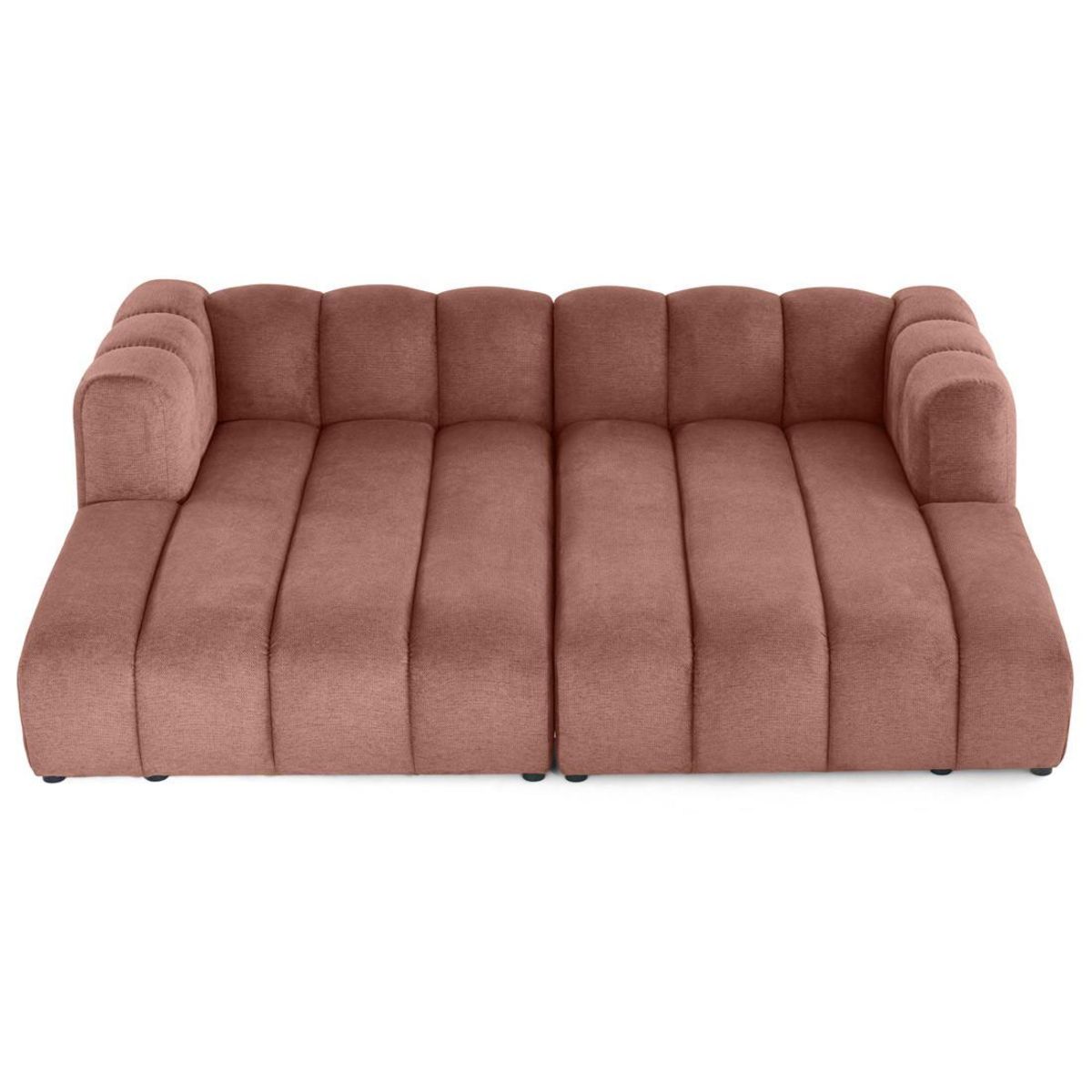 LISA DESIGN Debbie - canapé modulable droit 3 places avec double méridienne - assise profonde - en tissu texturé