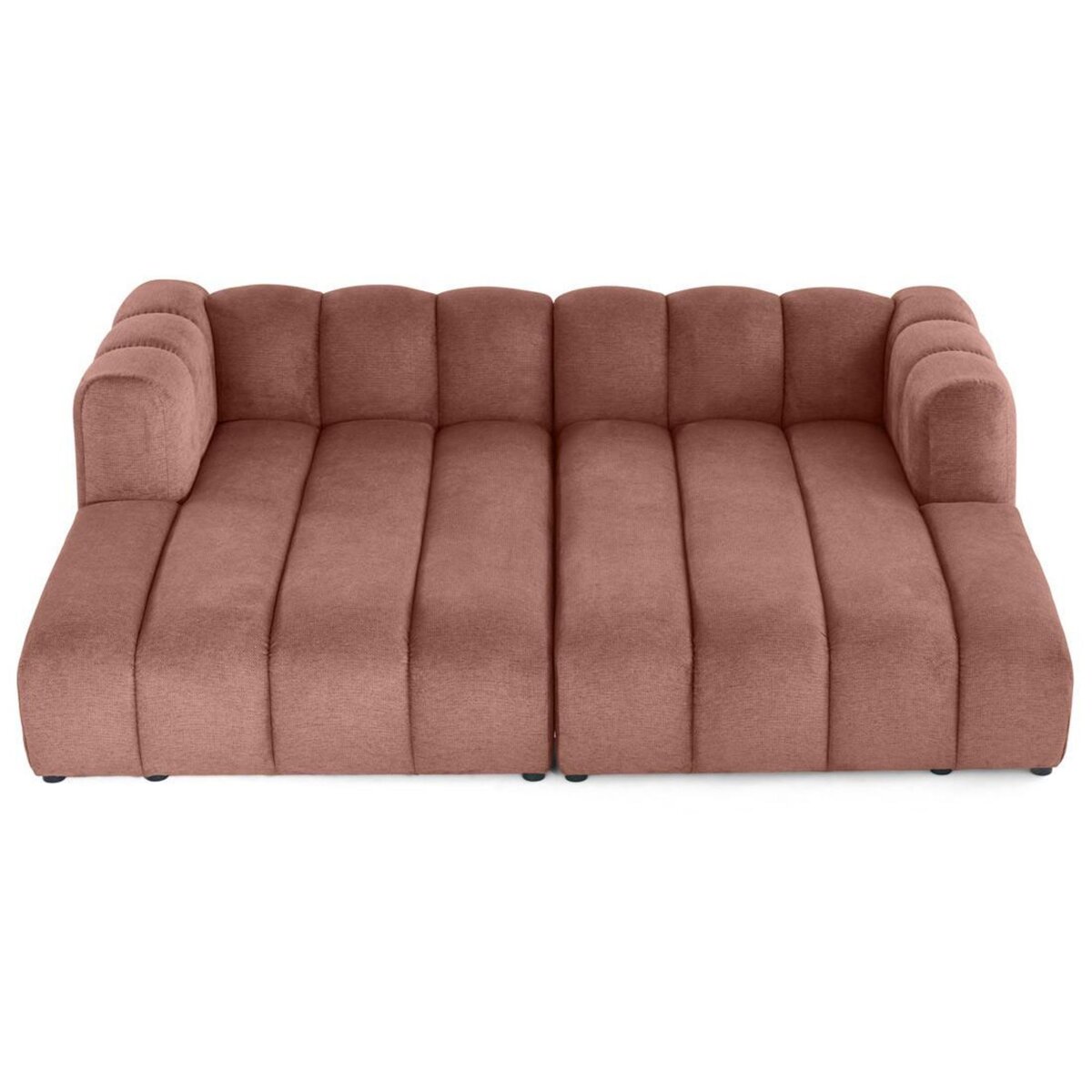 LISA DESIGN Debbie - canapé modulable droit 3 places avec double méridienne - assise profonde - en tissu texturé