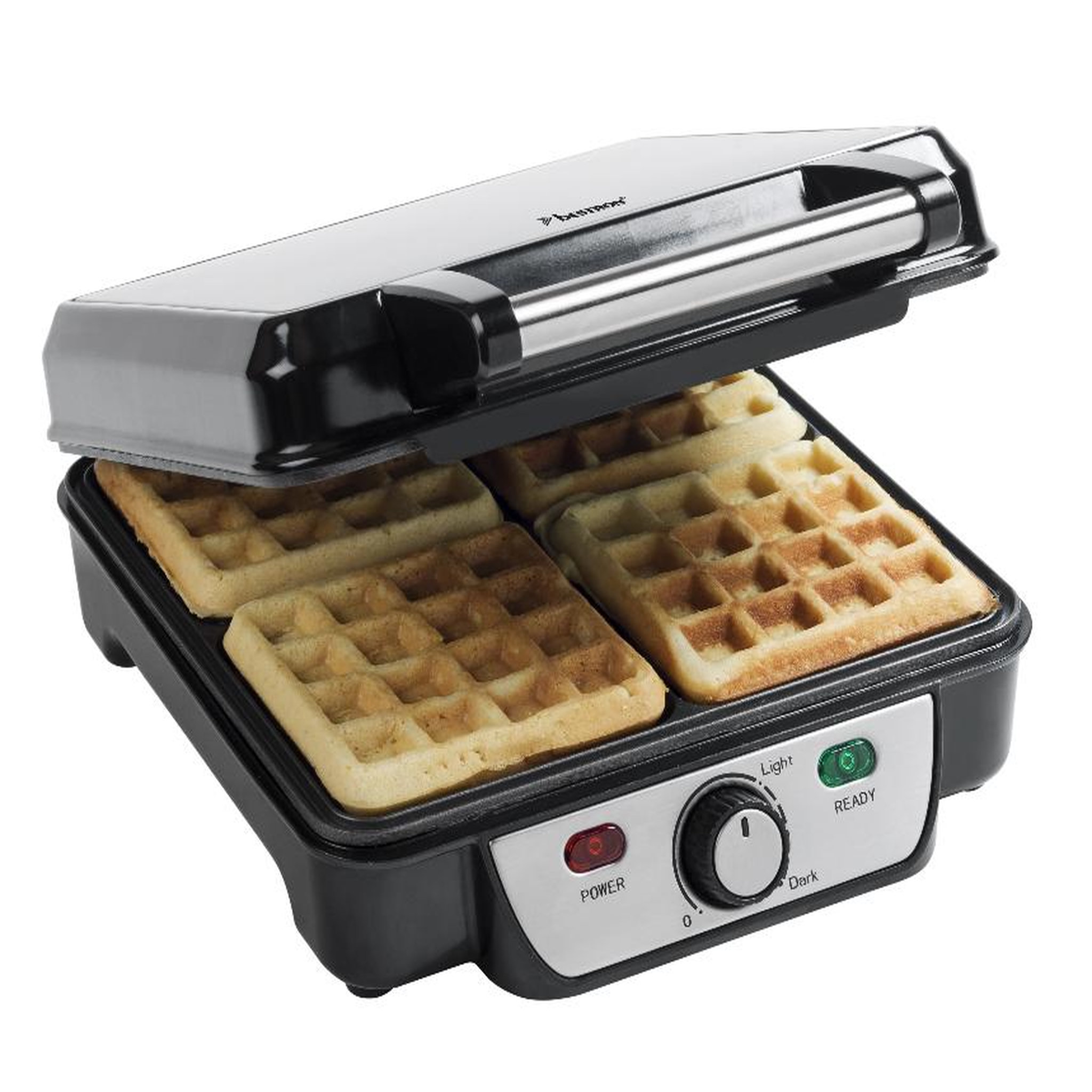 Voir la diapositive 1 : Bestron Gaufrier 1100w noir/inox - asw281