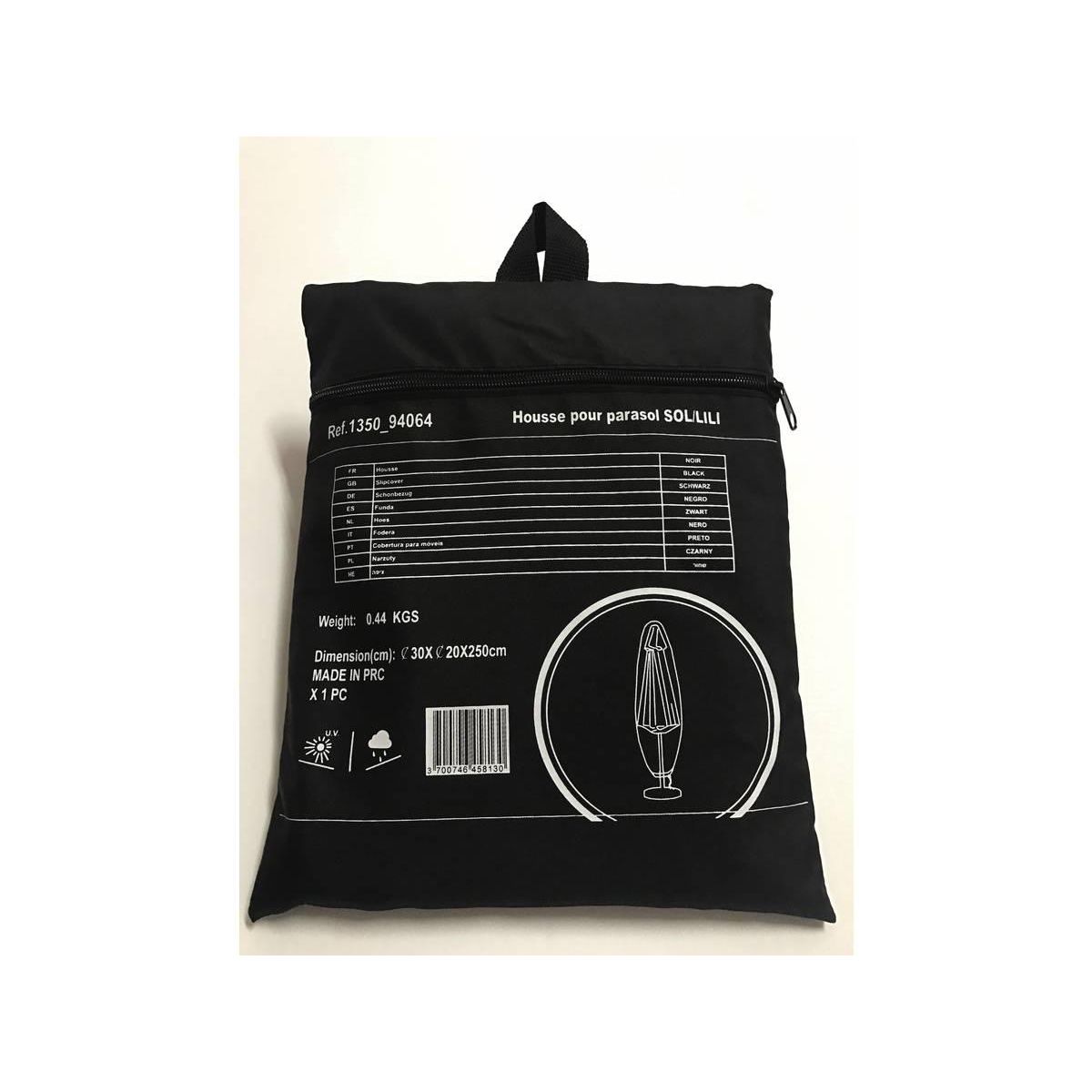 Habitat et Jardin Housse de protection pour parasol - 20 x 250 cm - Noir