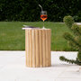 Voir la diapositive 2 : Rendez vous déco Table d'appoint de jardin ronde  en rondins de teck D30 cm-Imani