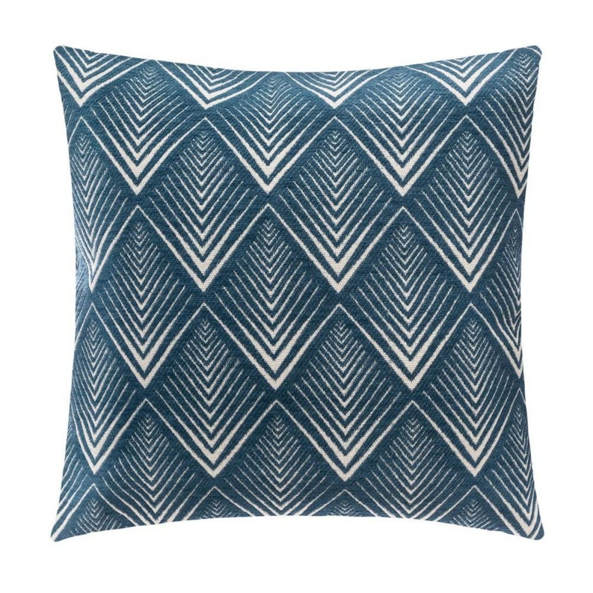 ATMOSPHERA Housse de coussin chenille Géométrique bleu 40x40 cm