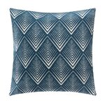 ATMOSPHERA Housse de coussin chenille Géométrique bleu 40x40 cm