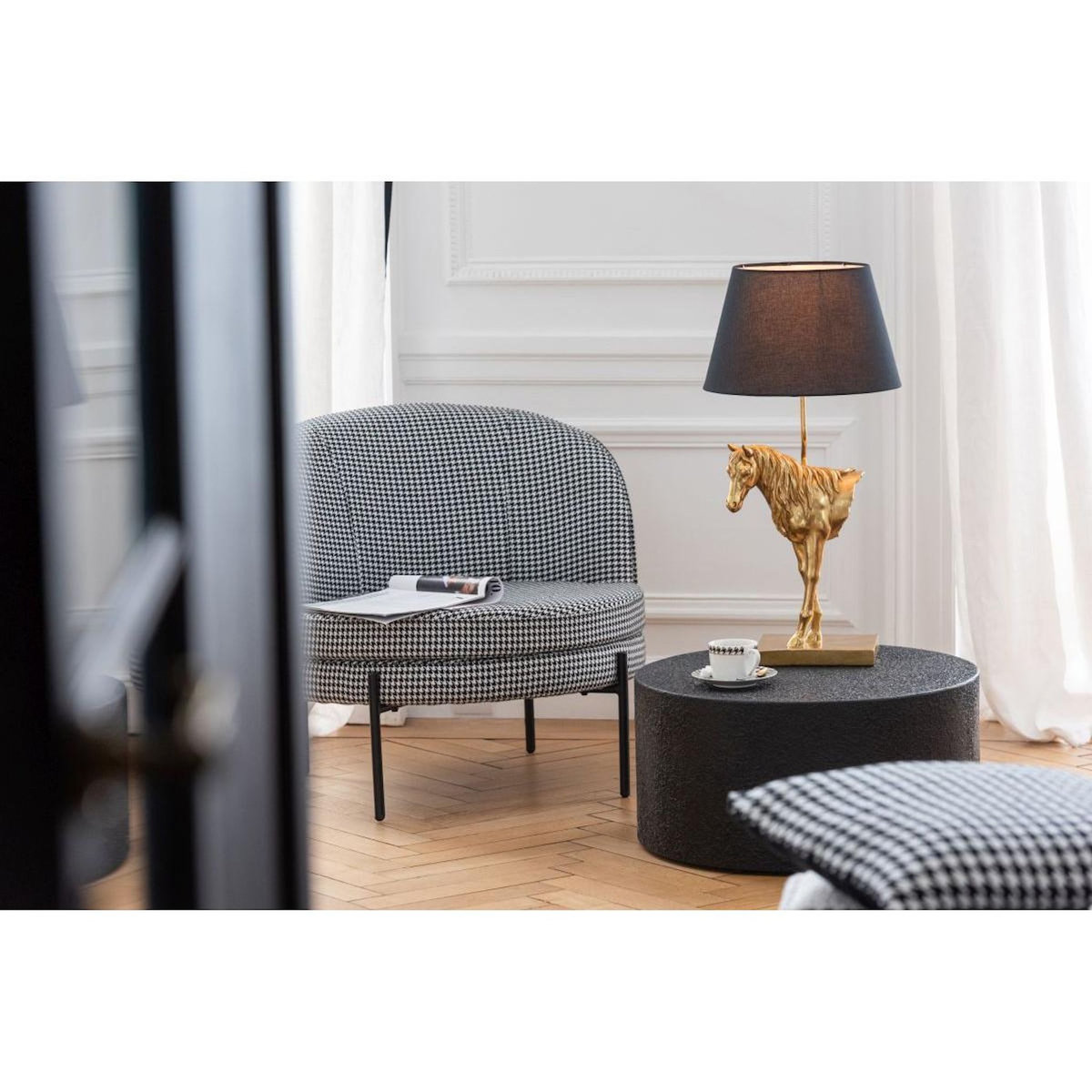 Paris Prix Table Basse Cylindrique  Tamrae  60cm Noir