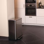 Voir la diapositive 1 : EKO EKO Poubelle a pedale E-Cube 28 L+18 L Argente mat