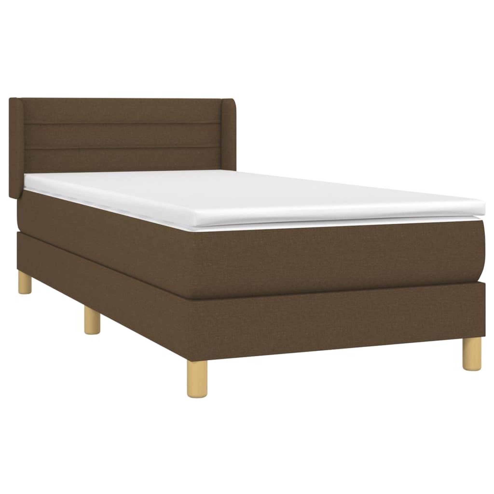 Voir la diapositive 3 : VIDAXL Sommier a lattes de lit avec matelas Marron fonce 80x200 cm
