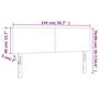Voir la diapositive 6 : VIDAXL Tete de lit a LED Bleu fonce 144x5x78/88 cm Velours