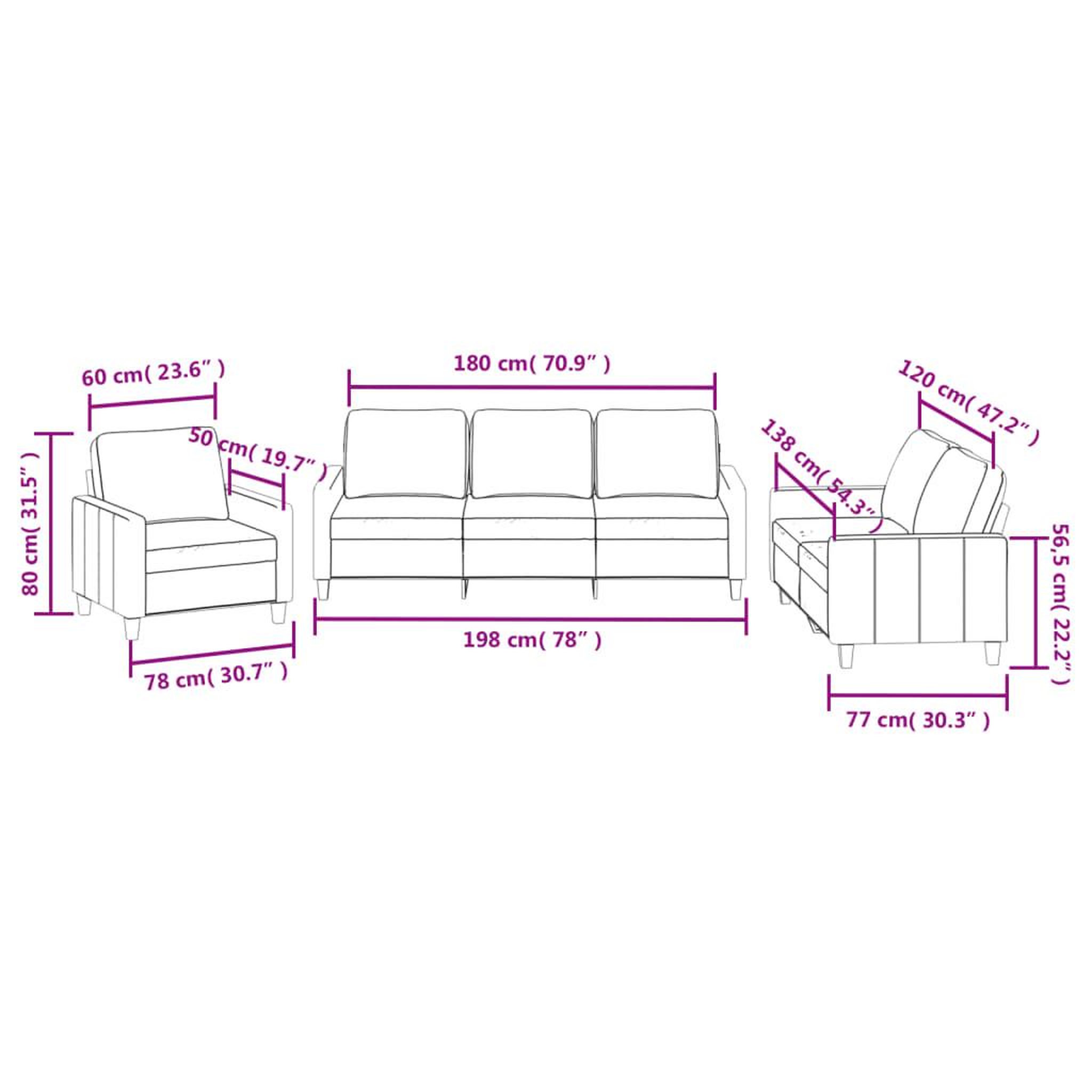 Voir la diapositive 6 : VIDAXL Ensemble de canapes 3 pcs avec coussins Gris Similicuir