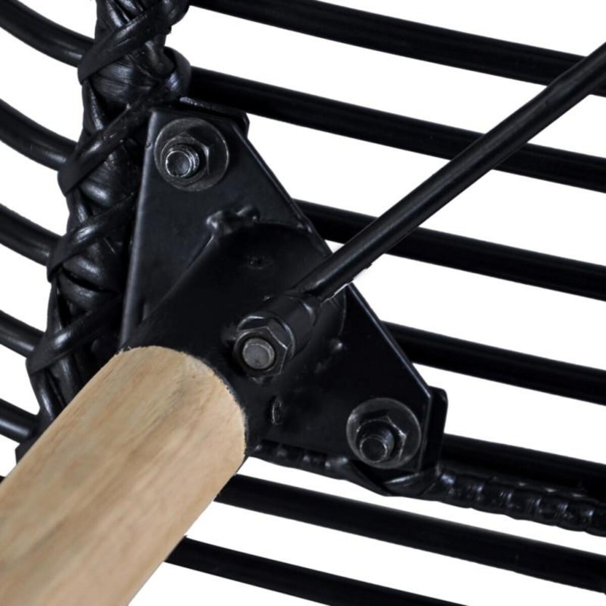 VIDAXL Chaises à manger lot de 2 noir rotin naturel